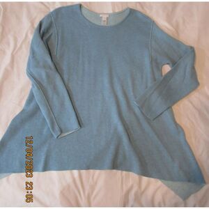 J. Jill reversible sweater size m asymmetrical hem minimalist cotton blue